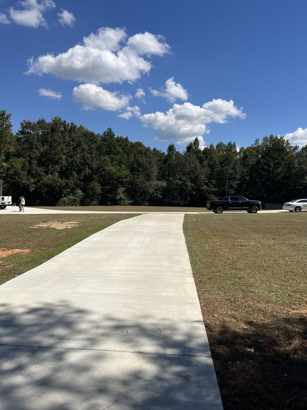 New concrete walkway or drive